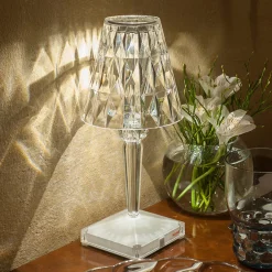 Kartell LED-bordlampe Batteri, 30 cm, gjennomsiktig, IP54 Hot