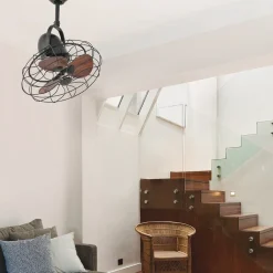 FARO BARCELONA Keiki-vifte, vegg- og takvifte, AC, mørk brun Clearance