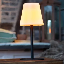 JUST LIGHT. Keno LED-bordlampe, jordspyd, trekksnor, batteri| Utespotter