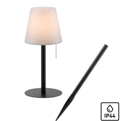 JUST LIGHT. Keno LED-bordlampe, jordspyd, trekksnor, batteri| Utespotter