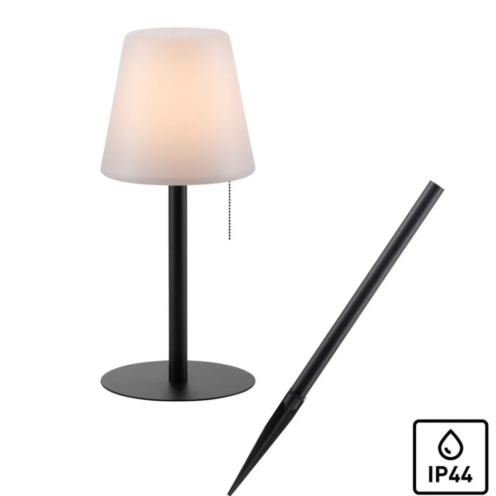 JUST LIGHT. Keno LED-bordlampe, jordspyd, trekksnor, batteri| Utespotter