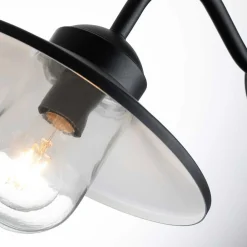 Elstead Klampenborg utendørs vegglampe, svart, bevegelsessensor| Vegglamper Med Sensor|Utebelysning Med Sensor