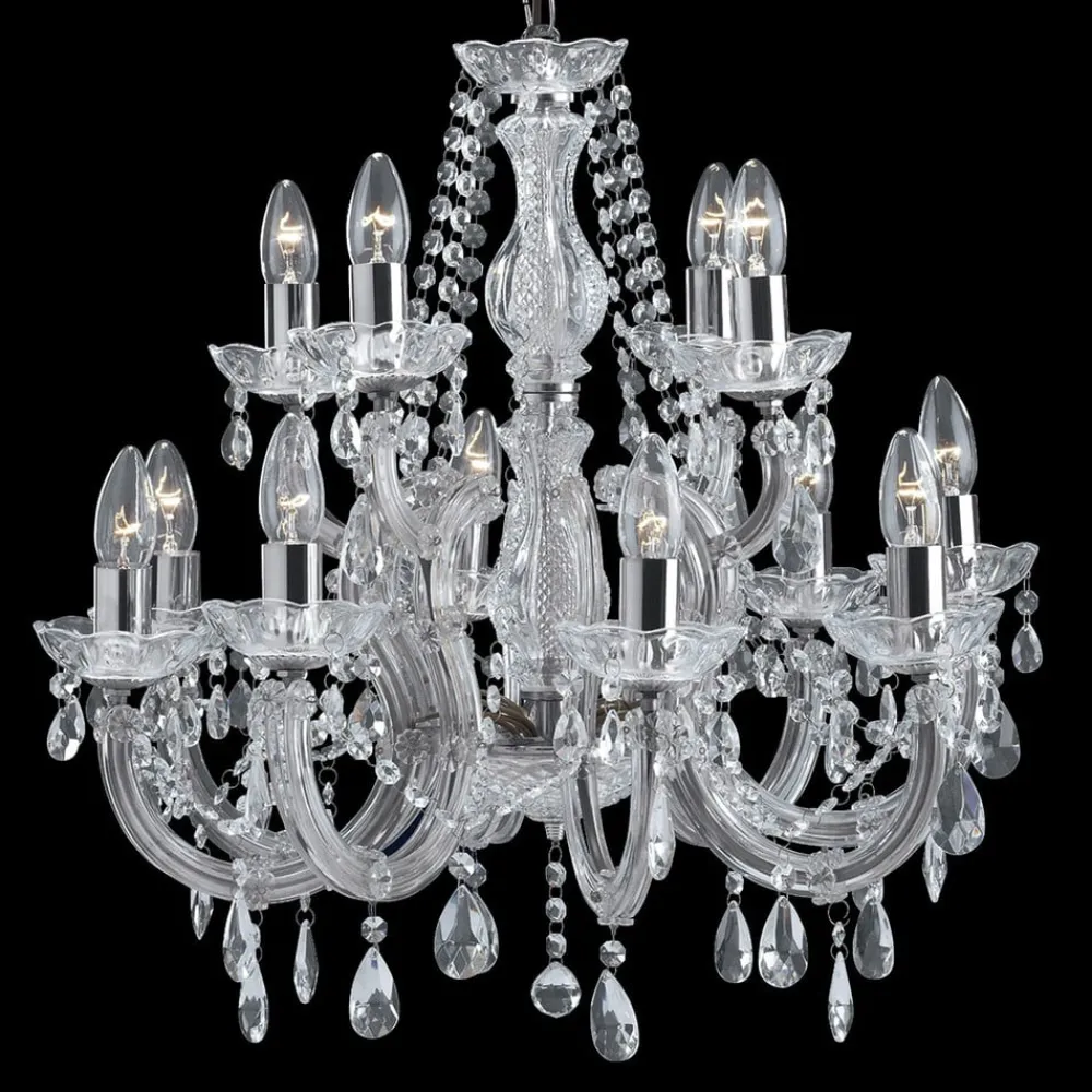 Searchlight Klassisk lysekrone MARIE THERESE, krom, 12 l., kro| Lysekroner