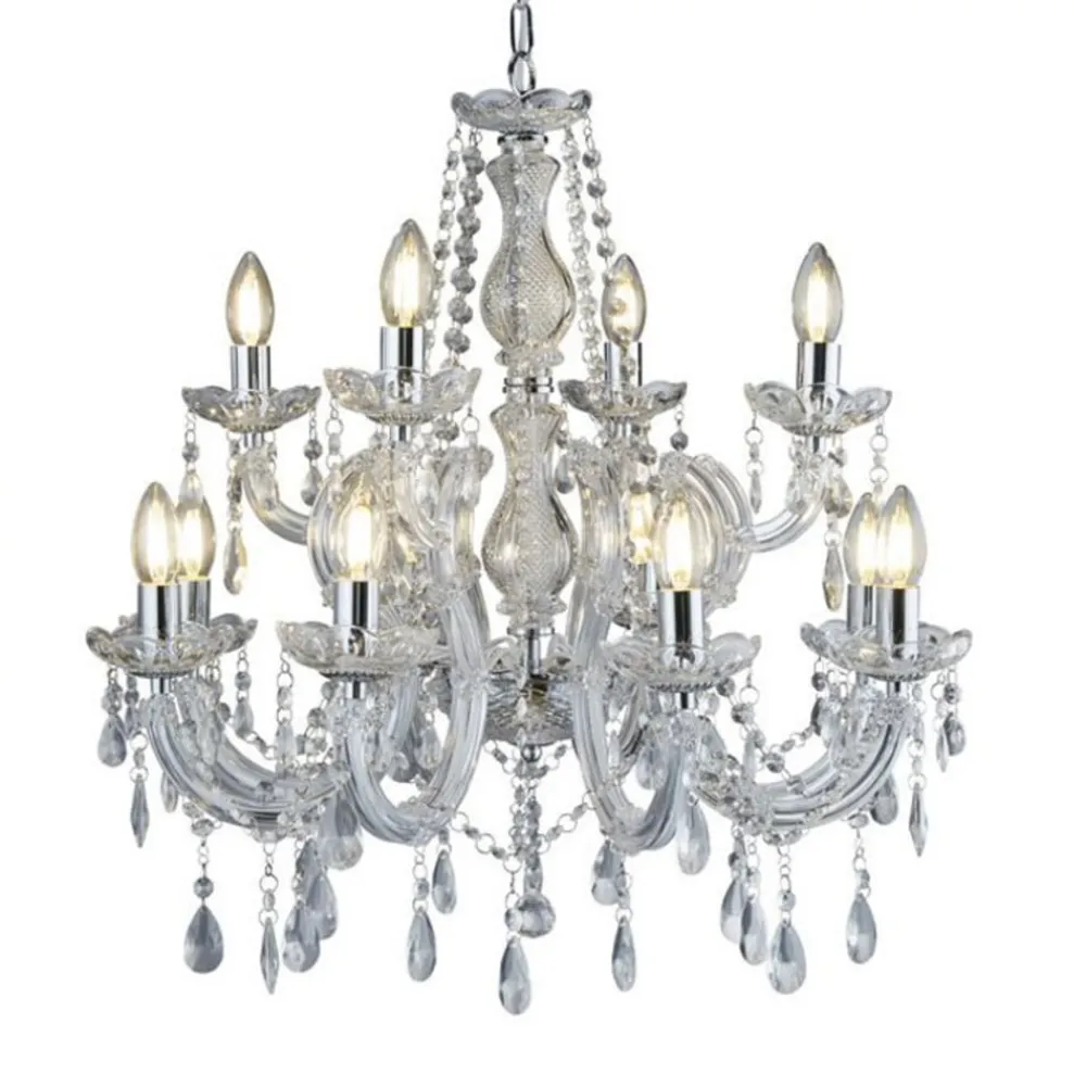 Searchlight Klassisk lysekrone MARIE THERESE, krom, 12 l., kro| Lysekroner