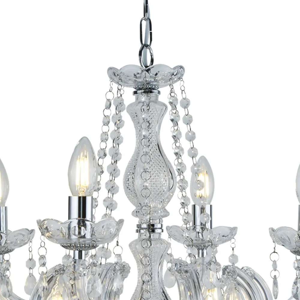 Searchlight Klassisk lysekrone MARIE THERESE, krom, 12 l., kro| Lysekroner