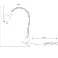 Brilliant Klemmebordlampe Andres fleksibel hals nikkel| Kontorbelysning|Bordlamper