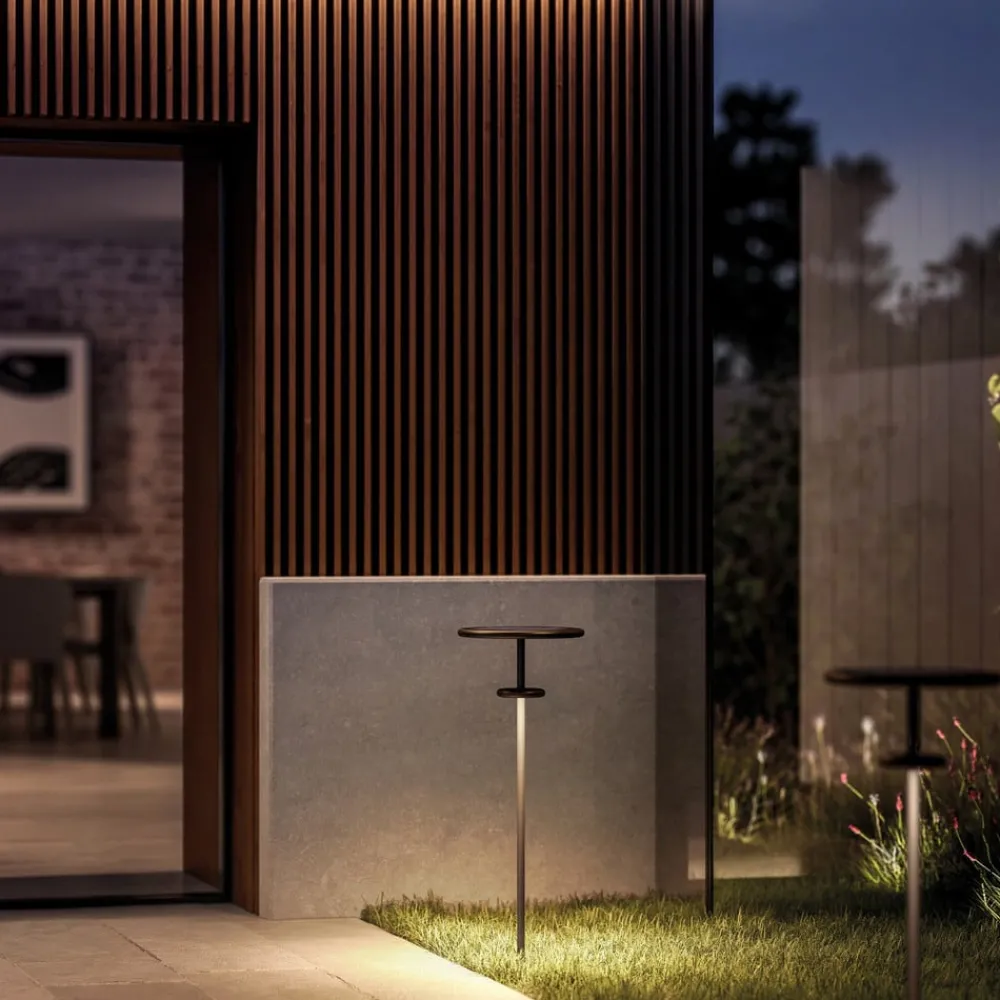 KLEWE LED-solcellelampe PLANET B antrasitt 160 cm jordspyd IP65| Utespotter