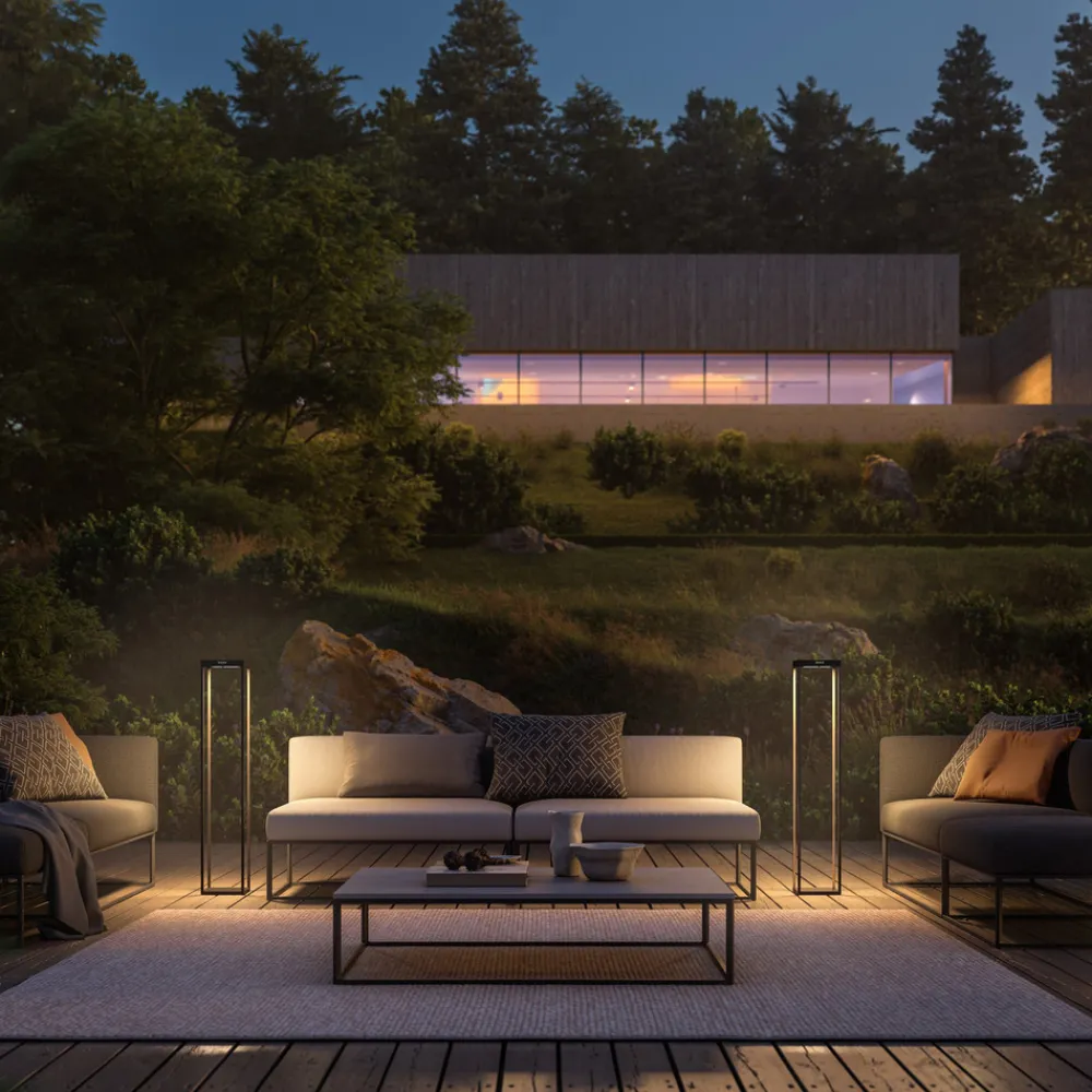 KLEWE LED-solcellelampe RADIA MEGA, antrasitt, 110 cm, aluminium IP65 Clearance