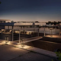 KLEWE LED-solcellelampe RADIA MINI, antrasitt, 35 cm, aluminium, IP65| Terrassebelysning