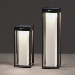 KLEWE LED-solcellelampe RADIA MINI MOON, antrasitt, 35 cm, IP65| Solcellelamper