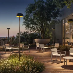 KLEWE LED-solcellelampe SUNDRESS antrasitt 250 cm jordspyd IP65 Clearance