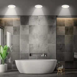 Briloner Klira innfellingslampe, hvit, Ø 9 cm, IP44, sett med 3 stk| Downlights