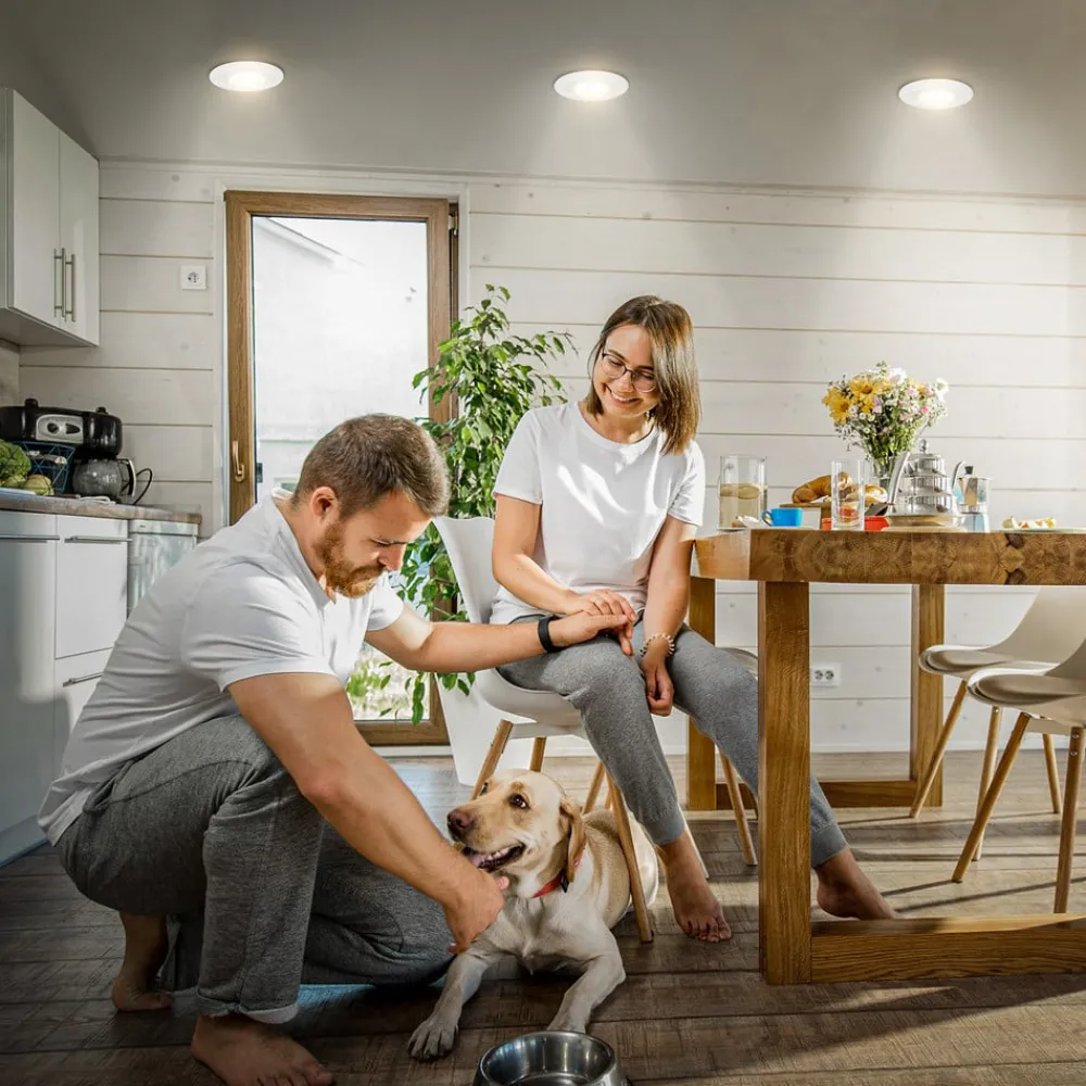 Briloner Klira innfellingslampe, hvit, Ø 9 cm, IP44, sett med 3 stk| Downlights