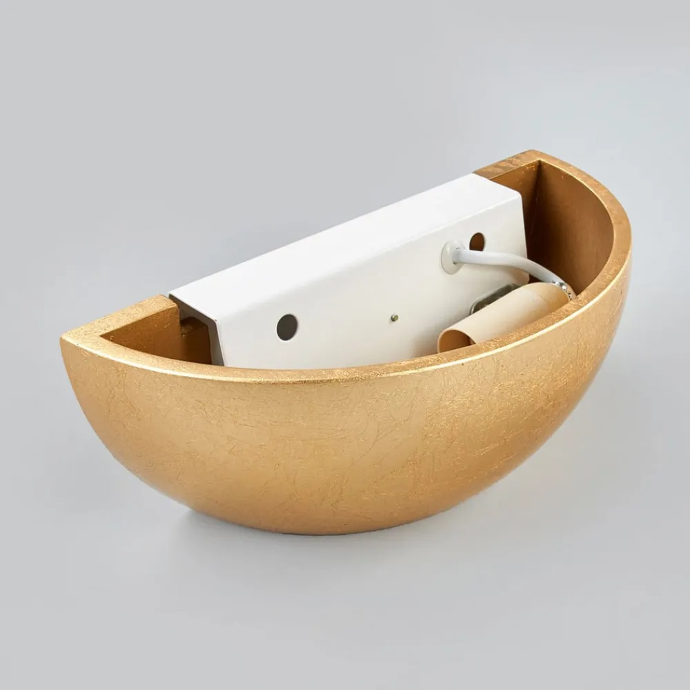Lindby Kolja vegglampe med gullfoliefinish| Design- Og Hotellbelysning|Vegglamper