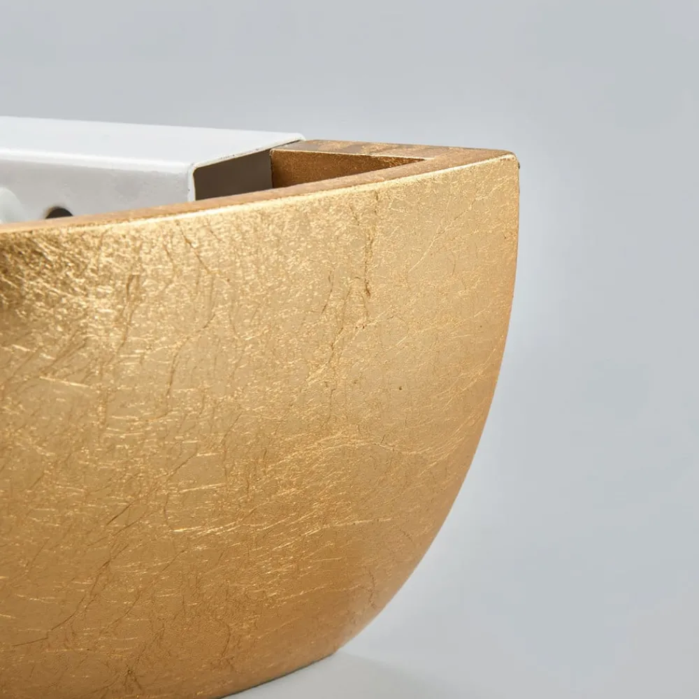 Lindby Kolja vegglampe med gullfoliefinish| Design- Og Hotellbelysning|Vegglamper