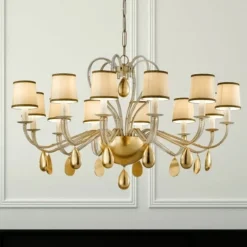 Masiero Kremfarget lysekrone ANOUK, 115 cm| Lysekroner