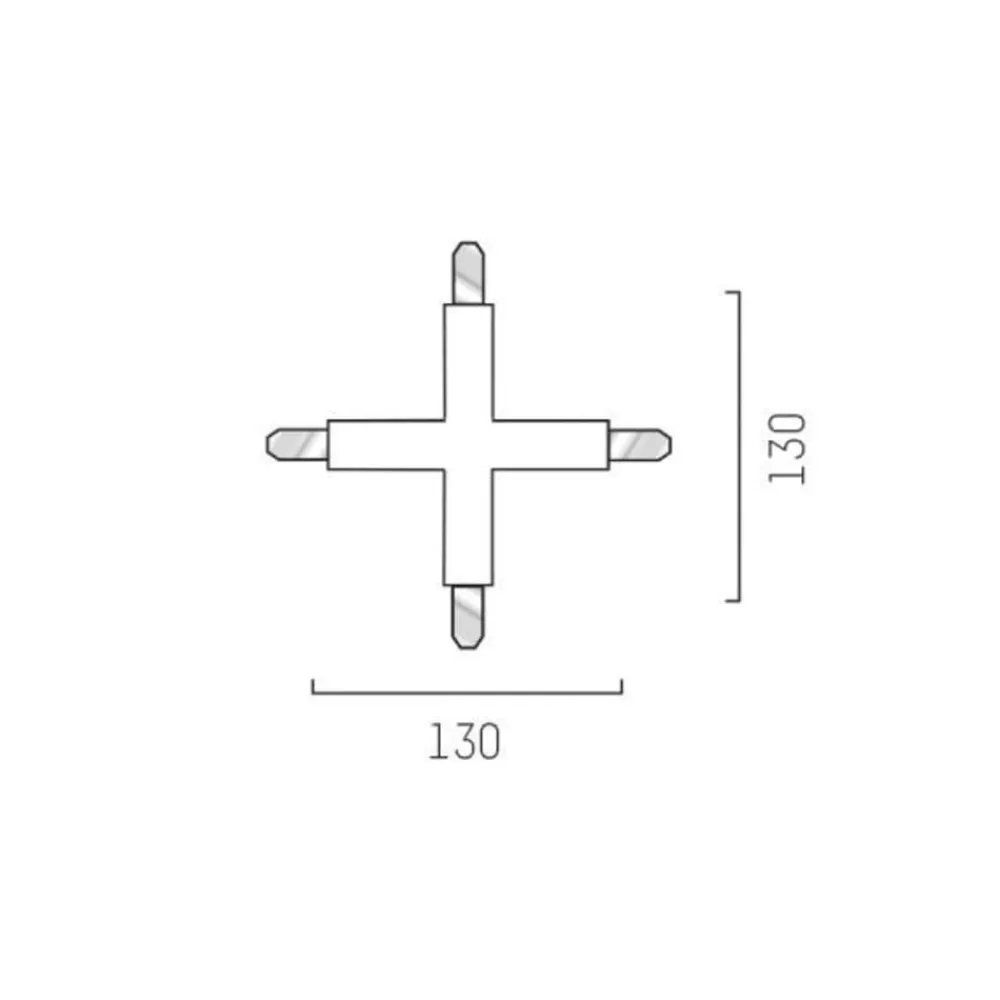 Molto Luce Krysskontakt for Volare 2-fase skinne svart Outlet