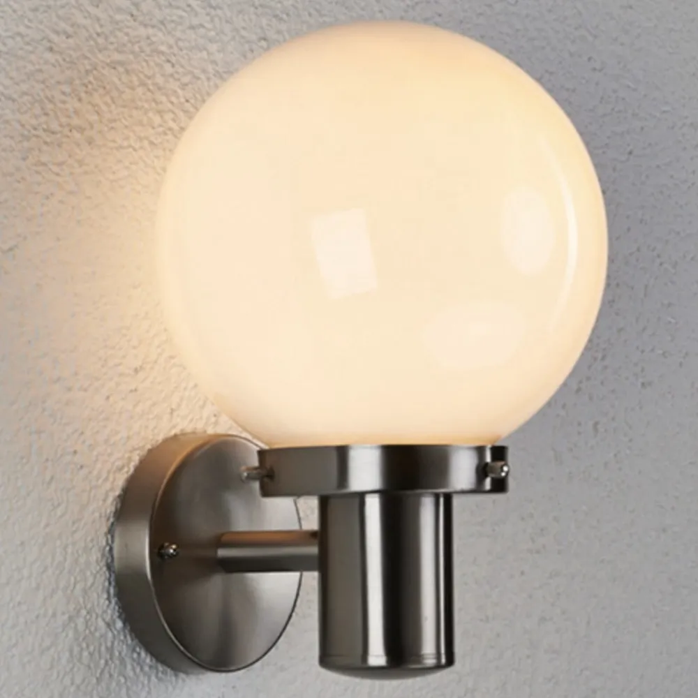 Lindby Kuleformet utendørs vegglampe Samuel, stål| Vegglamper Utendørs