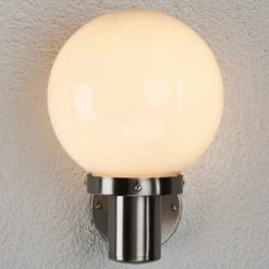 Lindby Kuleformet utendørs vegglampe Samuel, stål| Vegglamper Utendørs