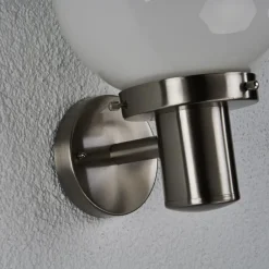 Lindby Kuleformet utendørs vegglampe Samuel, stål| Vegglamper Utendørs