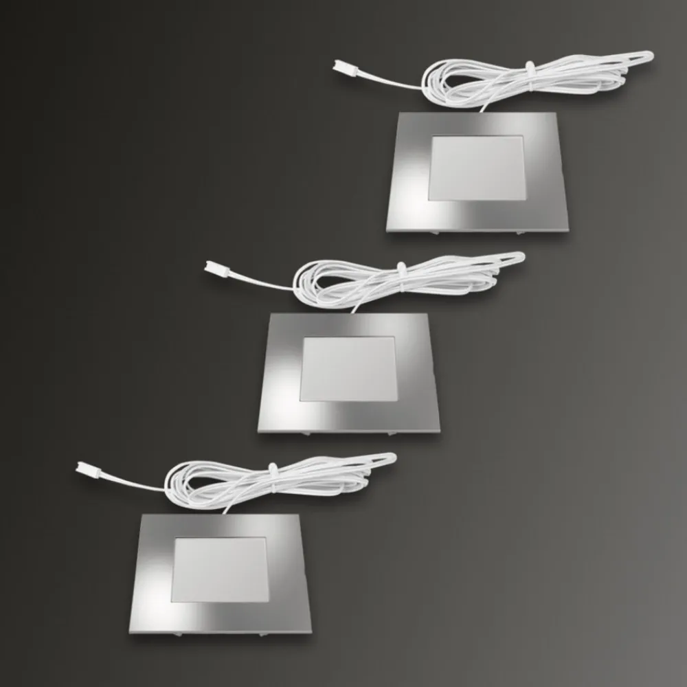 Hera Kvadratisk innfellingslampe FQ 68 LED, 3 stykk Best