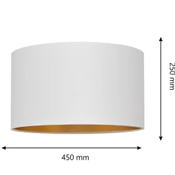 HELAM Lampeskjerm Alba, Ø 45 cm, E27, hvit/gull| Tilbehør|Lampeskjermer