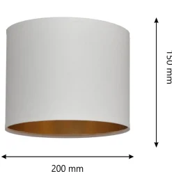 HELAM Lampeskjerm Alba, Ø 20 cm, E27, hvit/gull Clearance