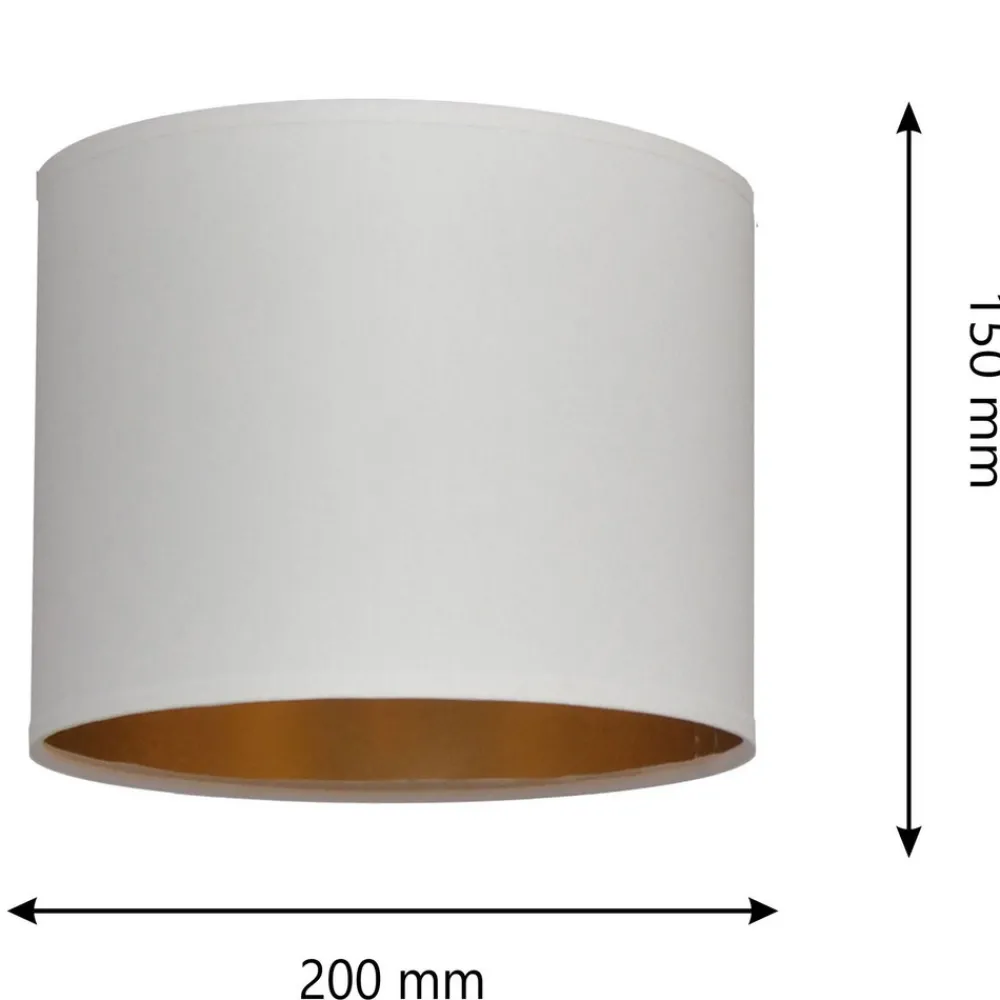 HELAM Lampeskjerm Alba, Ø 20 cm, E27, hvit/gull Clearance
