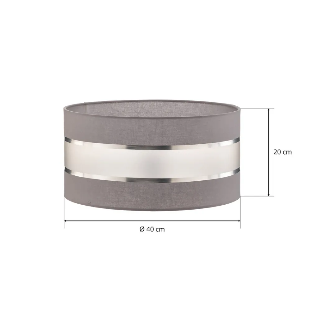 HELAM Lampeskjerm Helen E27 Ø40/høyde 20 cm grå/sølv