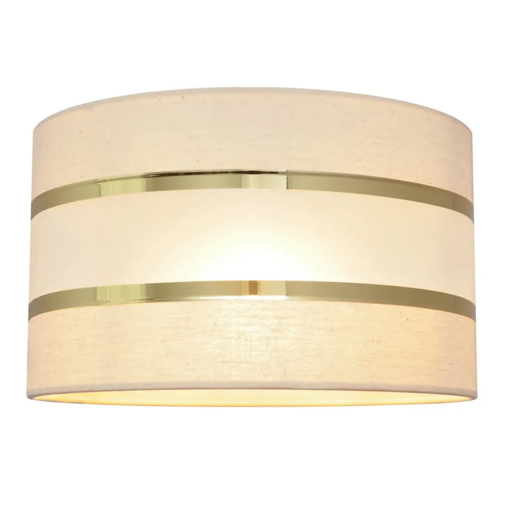 HELAM Lampeskjerm Helen E27 Ø25/høyde 15 cm ecru-gull| Lampeskjermer