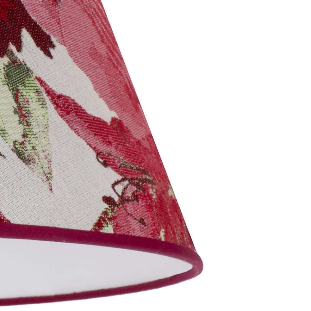 Duolla Lampeskjerm Sofia Høyde 21 cm, blomstermønster rød