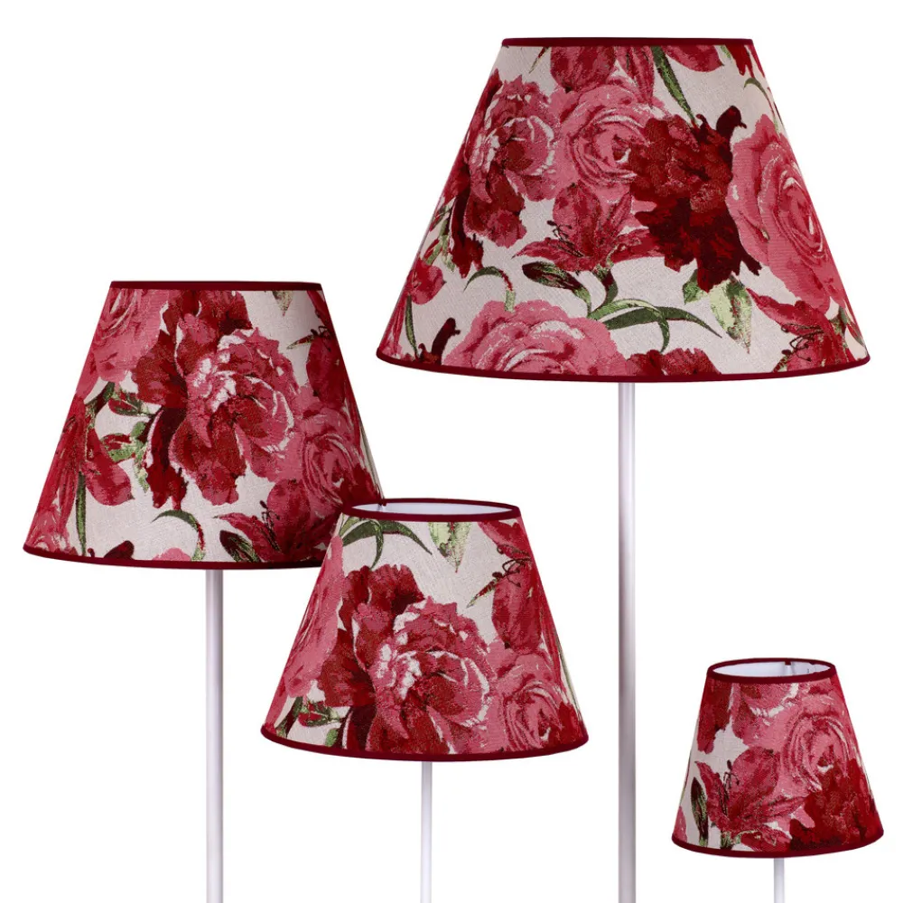 Duolla Lampeskjerm Sofia Høyde 21 cm, blomstermønster rød