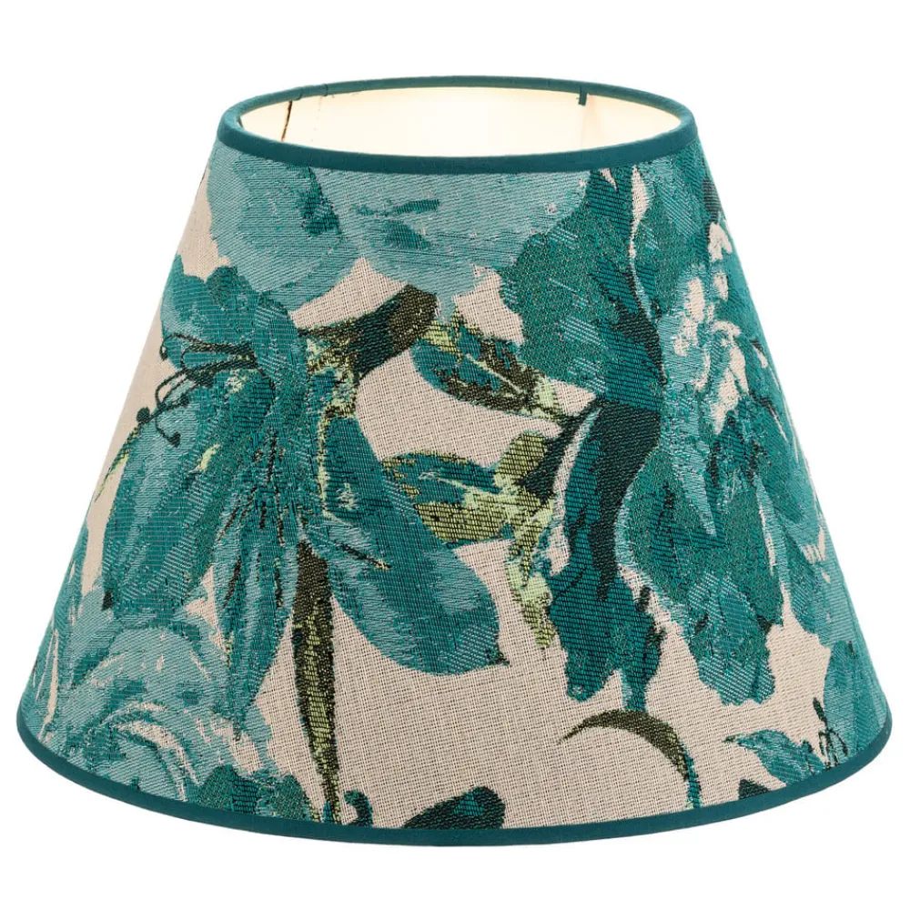 Duolla Lampeskjerm Sofia Høyde 21 cm, blomstermønster turkis| Lampeskjermer