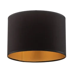 Luminex Lampeskjerm Soho, svart/gull, tekstil, Ø 18 cm Clearance