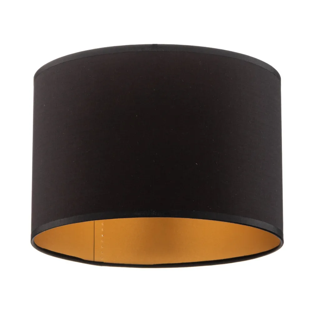 Luminex Lampeskjerm Soho, svart/gull, tekstil, Ø 18 cm Clearance