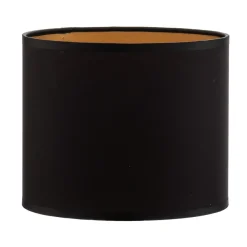 Luminex Lampeskjerm Soho, svart/gull, tekstil, Ø 18 cm Clearance