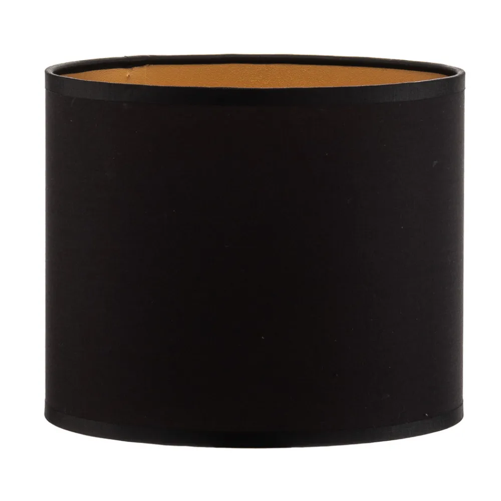 Luminex Lampeskjerm Soho, svart/gull, tekstil, Ø 18 cm Clearance