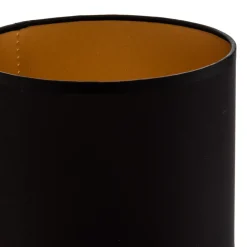 Luminex Lampeskjerm Soho, svart/gull, tekstil, Ø 18 cm Clearance