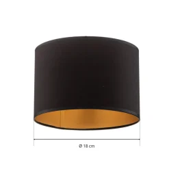 Luminex Lampeskjerm Soho, svart/gull, tekstil, Ø 18 cm Clearance