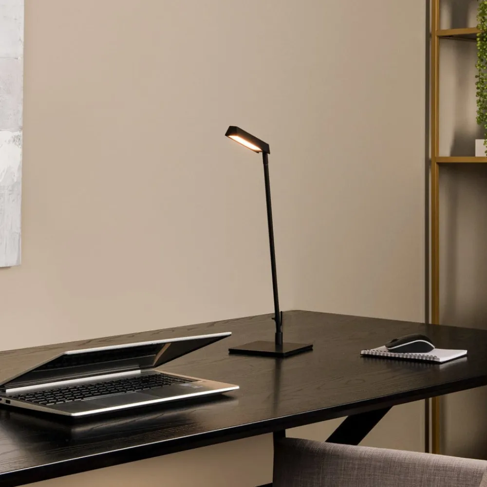 Lucide Lavale LED-bordlampe, svart, dimbar, høyde 42 cm| Kontorbelysning
