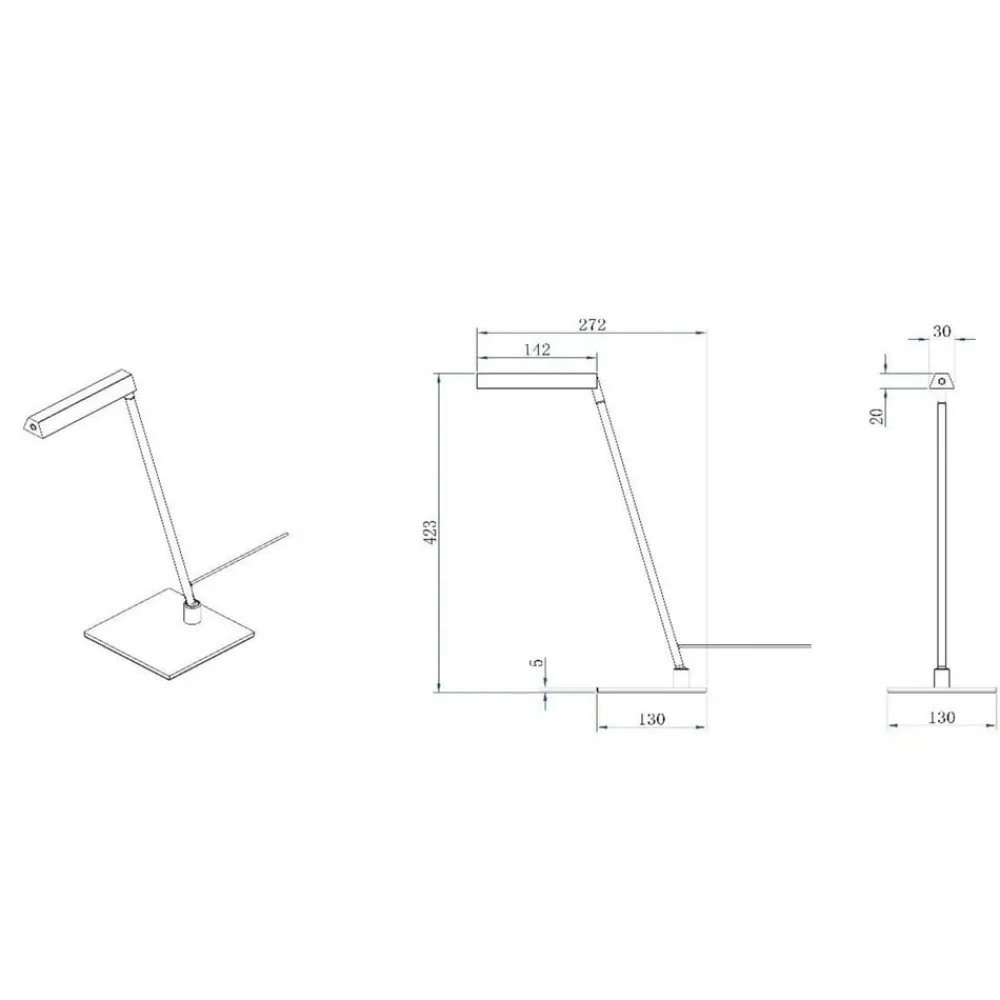 Lucide Lavale LED-bordlampe, svart, dimbar, høyde 42 cm| Kontorbelysning