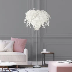 Reality Leuchten Leavy gulvlampe, høyde 180 cm, krom/hvit, metall/plast Best