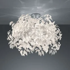 Reality Leuchten Leavy taklampe, krom/hvit, Ø 70 cm, plast| Taklamper