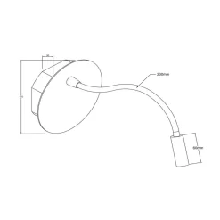 Lucide LED batteridrevet veggspot Jolijn, gull matt, fleksibel arm, Ø 11 cm, magnet