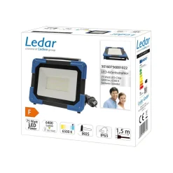 Ledino LED byggespotlight Ledar 6 500 K 120° svart 75 W| Teknisk Lys