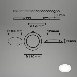 Briloner LED innfellingslampe Jeft, Ø 17 cm, hvit, 4000K, dimbar Sale