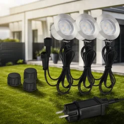 Briloner LED innfelt spot 3914032 IP67 12V 3xStarterset 4,5cm Stål| Nedfelt Utebelysning|Utespotter