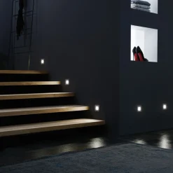 Hera LED innfelt vegglampe Wall F, grå, 1,8 W, 7,5 x 7,5 cm Sale