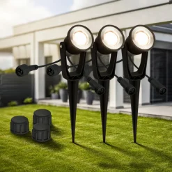 Briloner LED jordspydspiss 3919035 12V 3-punkts forlengelse, svart Ø 5 cm Clearance