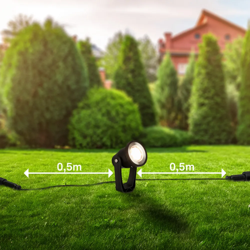 Briloner LED jordspydspiss 3919035 12V 3-punkts forlengelse, svart Ø 5 cm Clearance